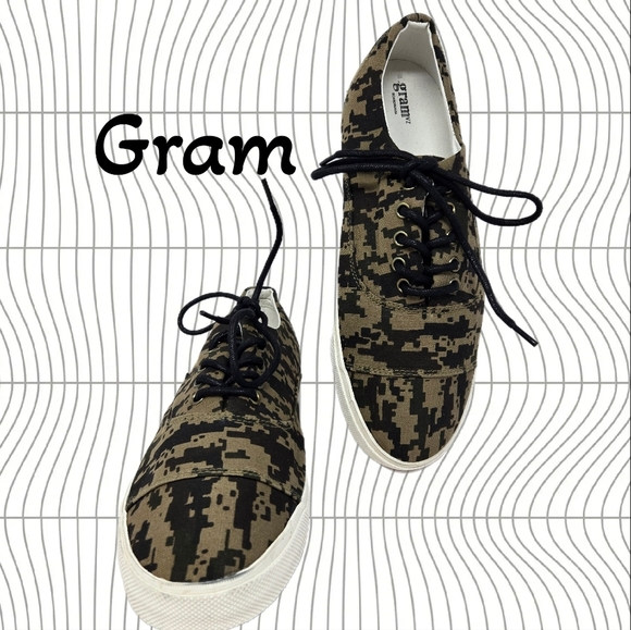 Gram Other - Gram Sneakers Mens Sz 42=9 Tan-Green & Black Fabric Upper Casual Comfort